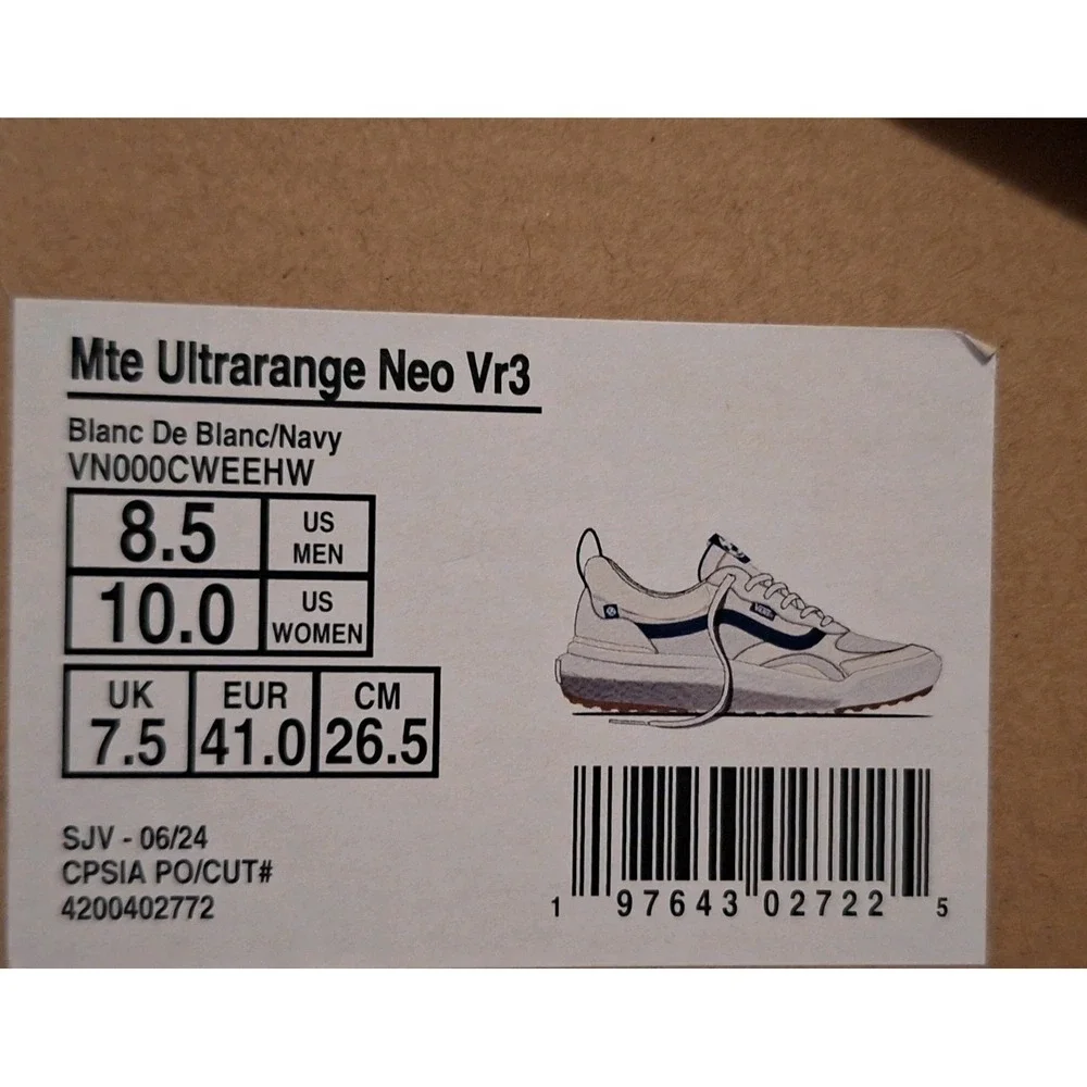Vans MTE UltraRange Neo VR3 Blanc De Blanc Navy Sneakers 2024 Men 8.5 / Women 10